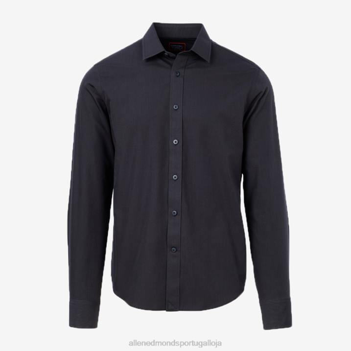 camisa manga longa untuckit stone 848L187 preto unissexAllen Edmonds