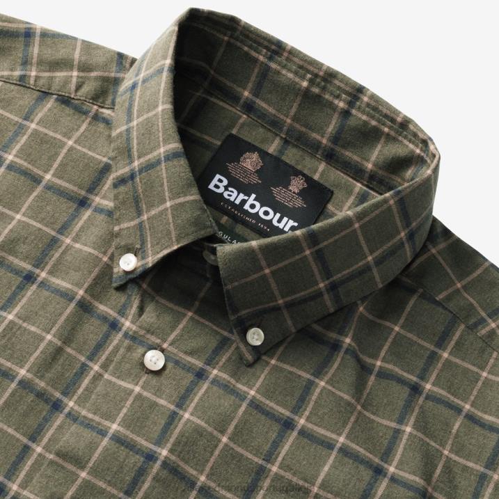 camisa regular barbour pelton 848L210 Oliva unissexAllen Edmonds