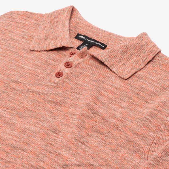 polo de malha de algodão caxemira outono 848L497 laranja unissexAllen Edmonds