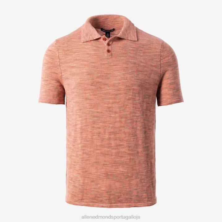 polo de malha de algodão caxemira outono 848L497 laranja unissexAllen Edmonds