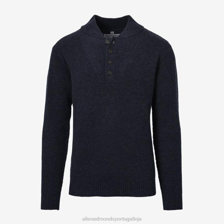 schott n.y.c. suéter henley militar 848L519 marinha unissexAllen Edmonds