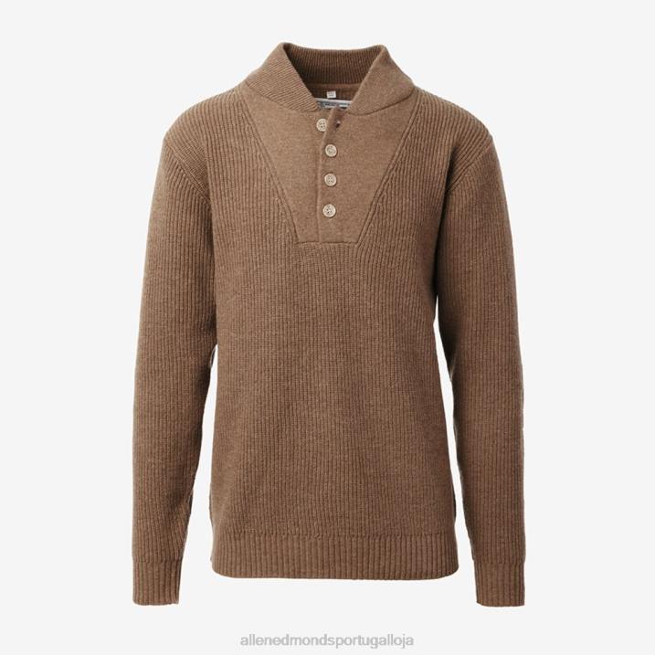 schott n.y.c. suéter henley militar 848L521 camelo unissexAllen Edmonds