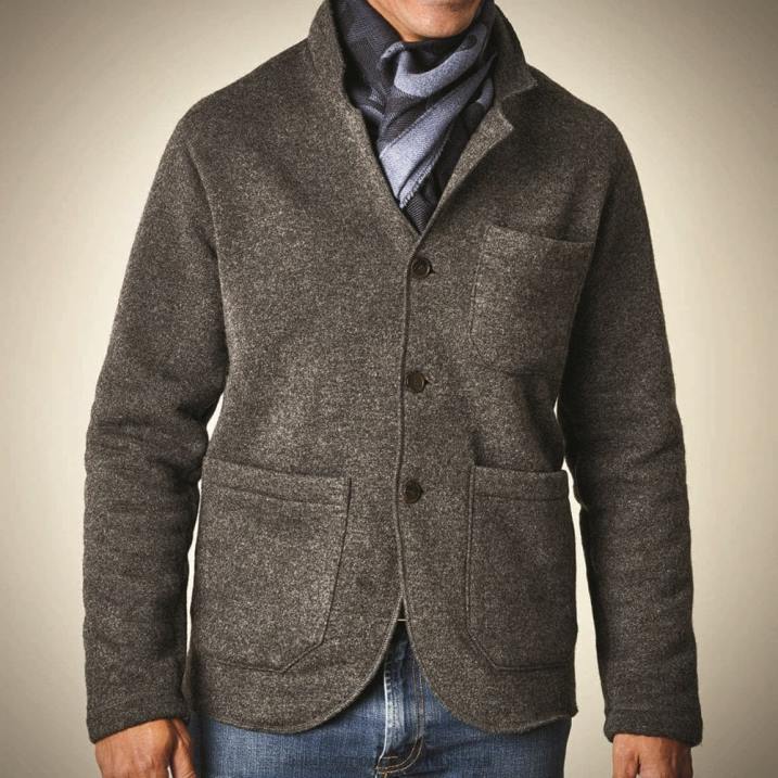 blazer tricô elástico 848L168 cinza unissexAllen Edmonds