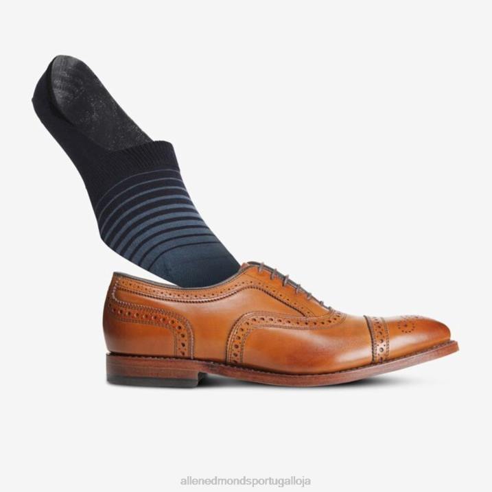 pacote de 2 pares de meias invisíveis 848L185 cáqui/índigo unissexAllen Edmonds