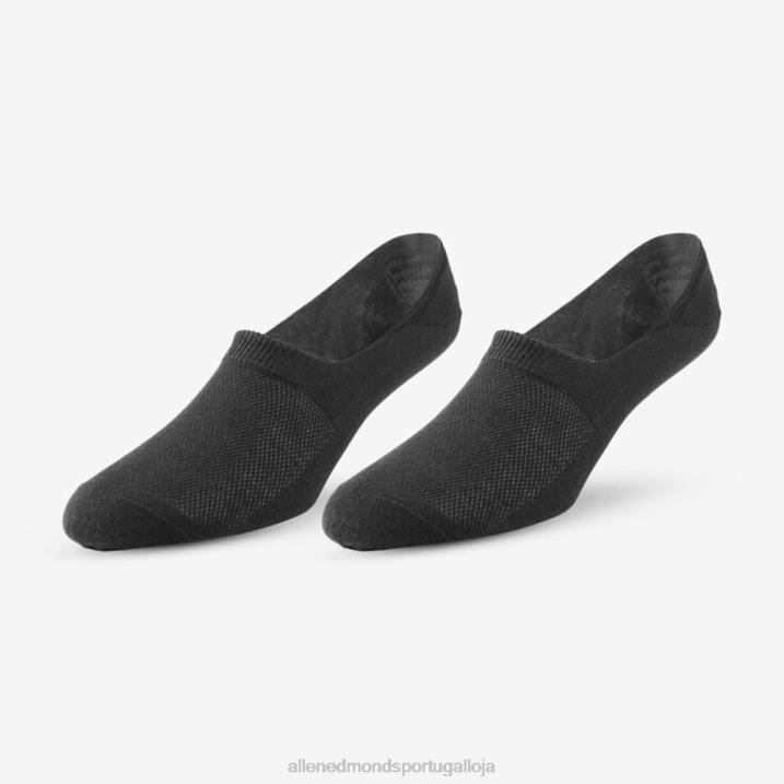 pacote de 2 pares de meias invisíveis 848L515 preto/cáqui unissexAllen Edmonds